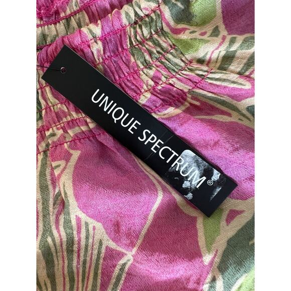 Unique Spectrum Off The Shoulder 3/4 Length Flare Sleeve Pink Flowers Women XL - Picture 3 of 9